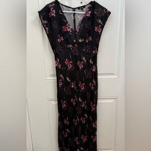 Madewell Black and Pink Floral Maxi Dress
